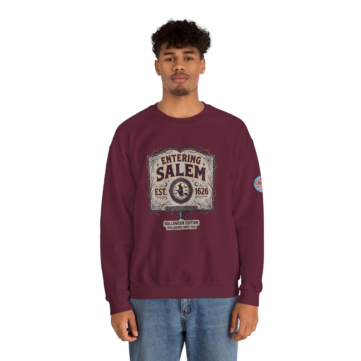 Spooky Entering Salem Unisex Heavy Blend™ Crewneck Sweatshirt