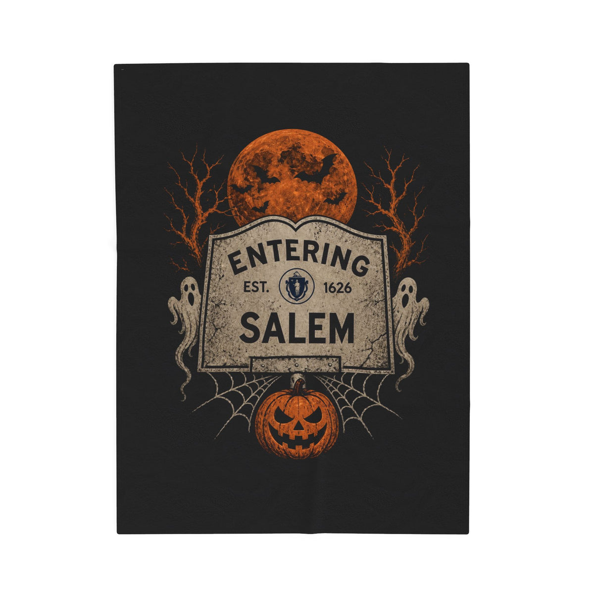 Halloween Entering Salem Velveteen Plush Blanket