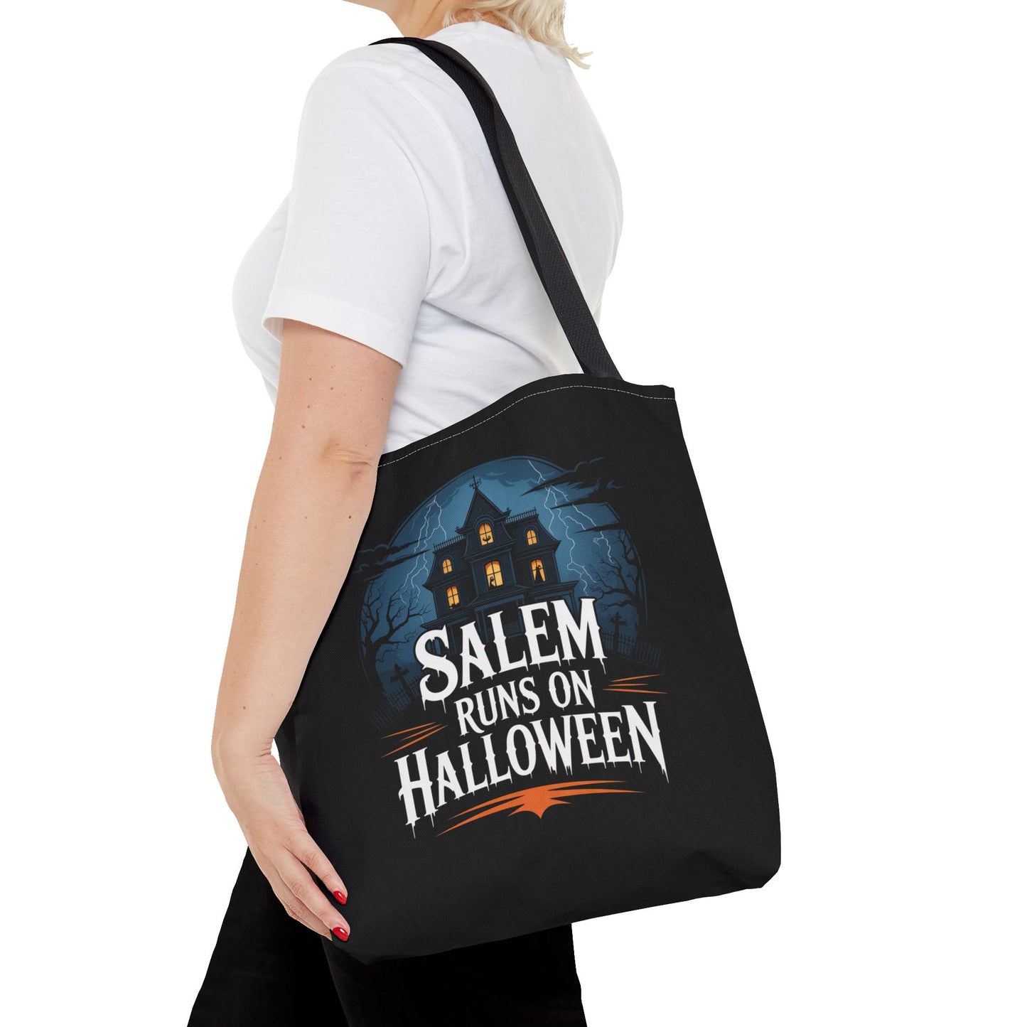 Salem Runs on Halloween Tote Bag (AOP)