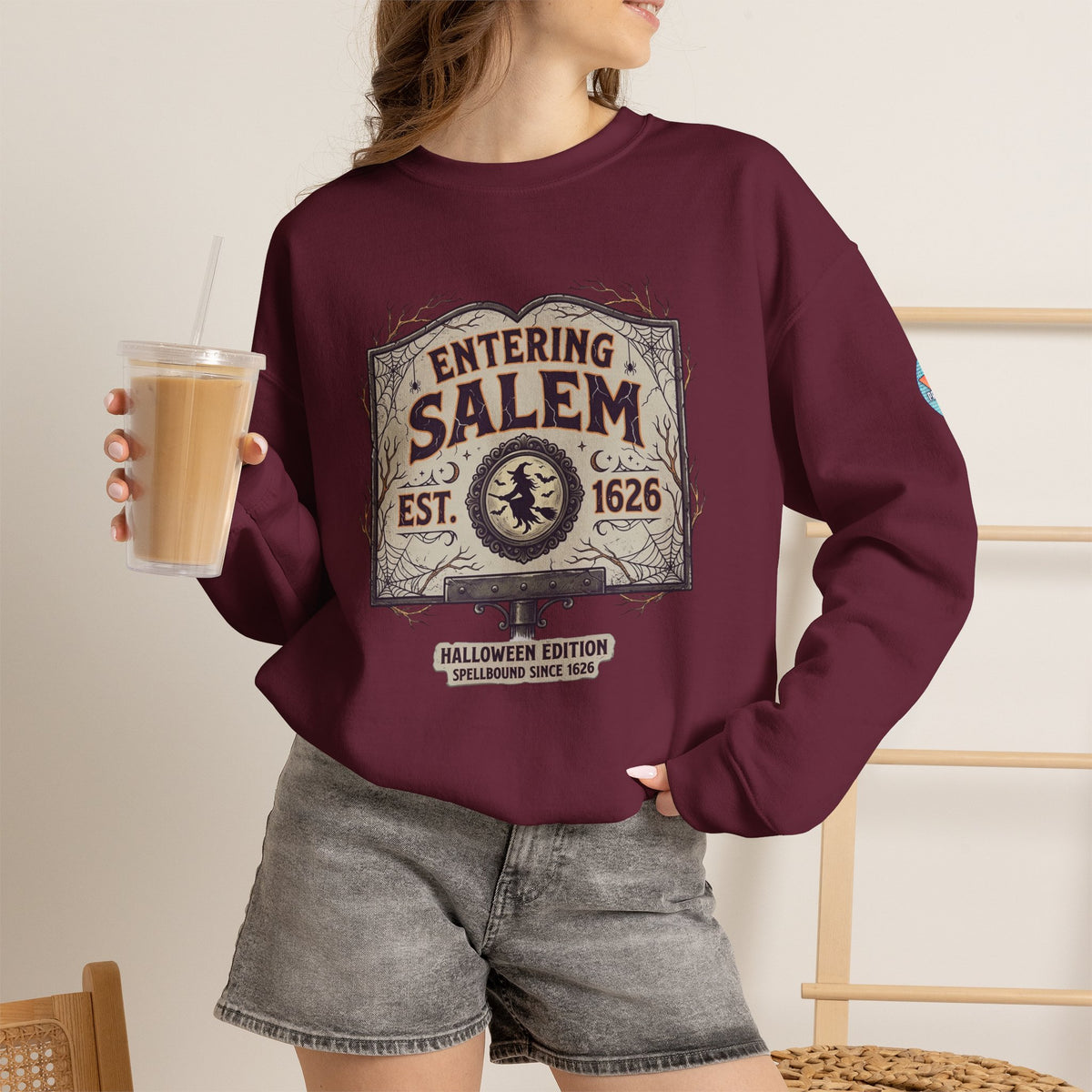 Spooky Entering Salem Unisex Heavy Blend™ Crewneck Sweatshirt