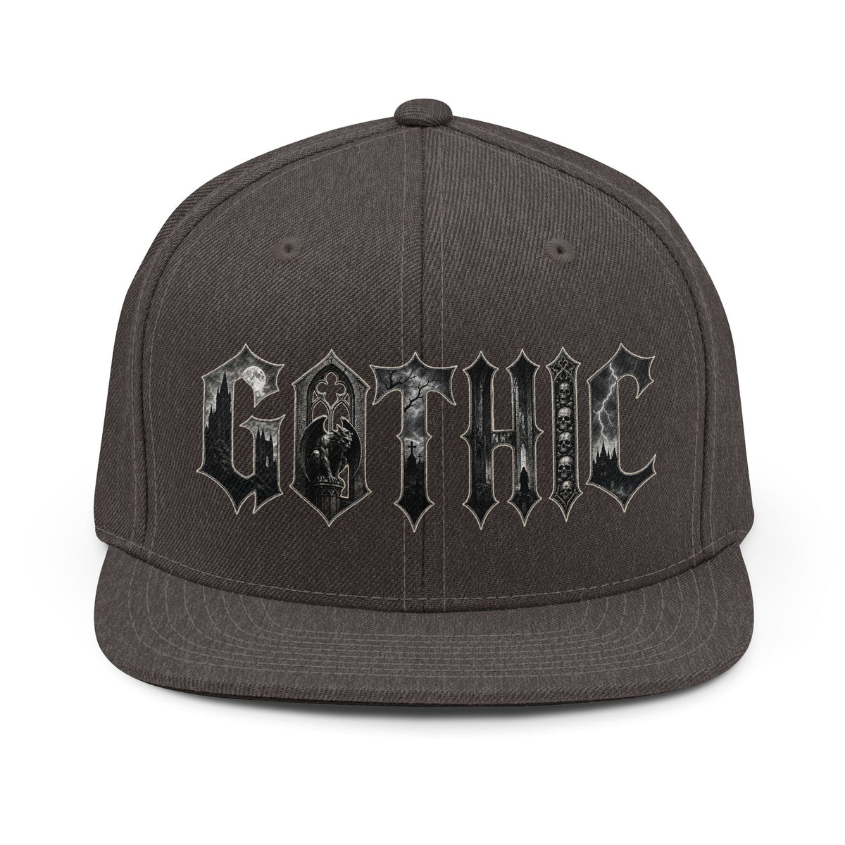 GOTHIC Unisex Snapback Hat – gothic – front view | SalemFootsteps