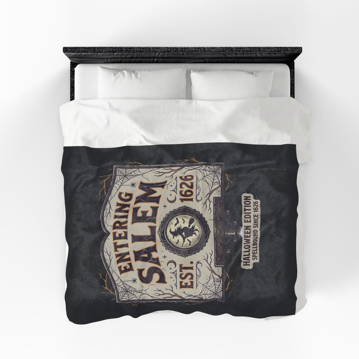 Spooky Entering Salem Velveteen Plush Blanket