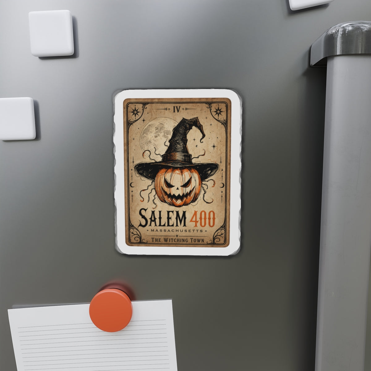 PUNKIN TAROT Die-Cut Magnets – front view | SalemFootsteps