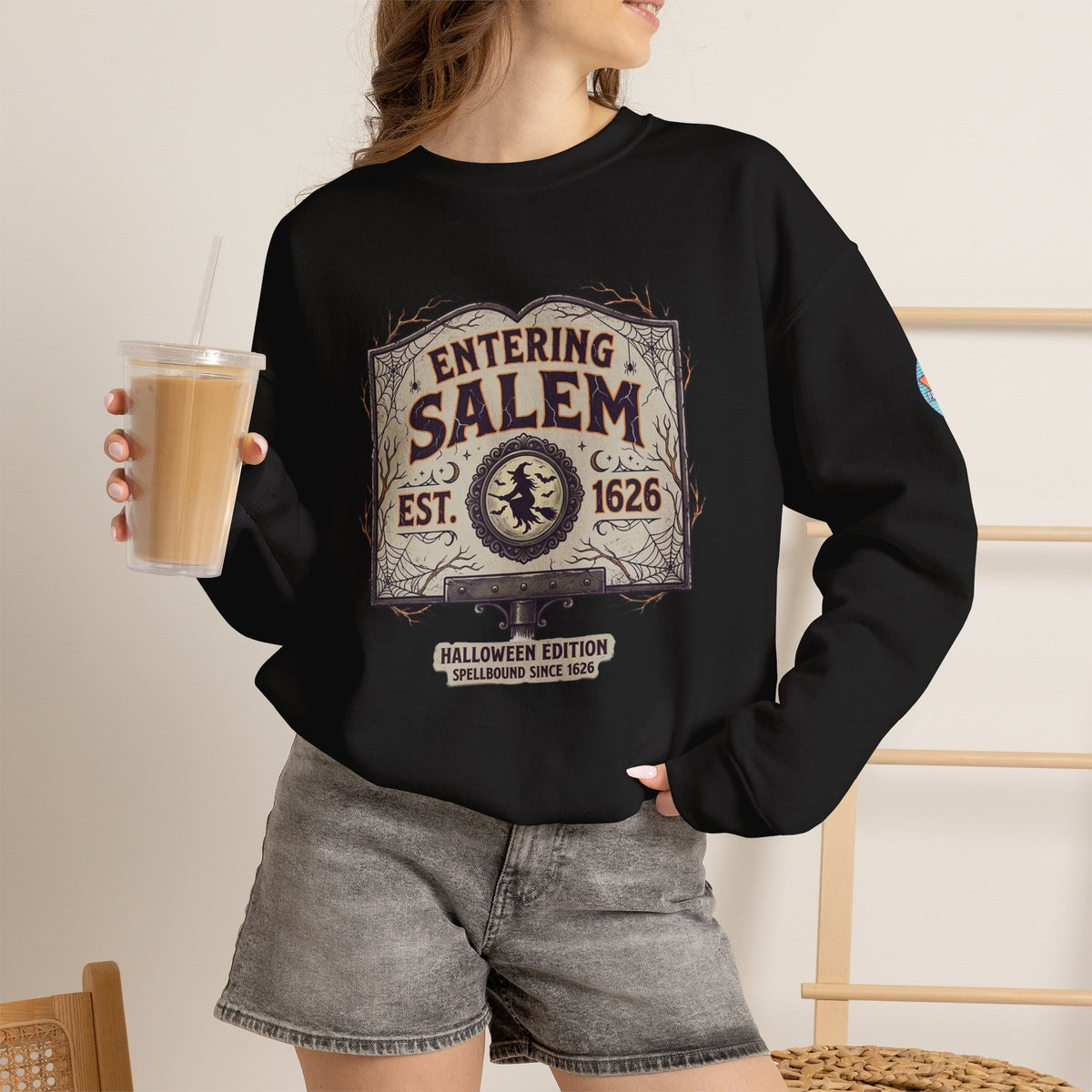 Spooky Entering Salem Unisex Heavy Blend™ Crewneck Sweatshirt