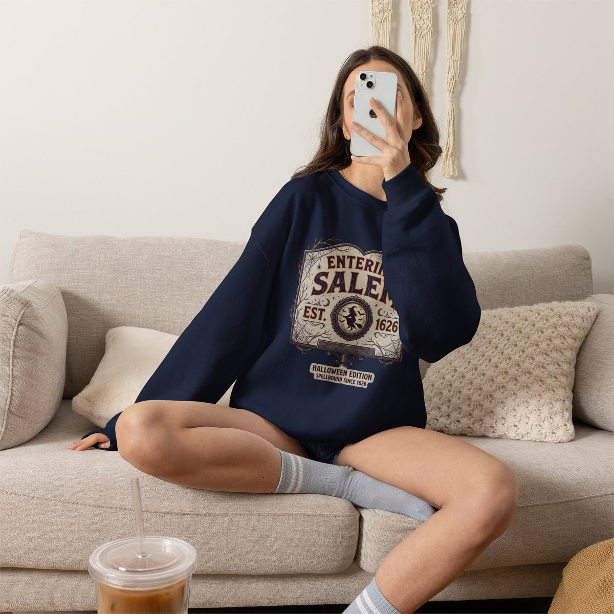 Spooky Entering Salem Unisex Heavy Blend™ Crewneck Sweatshirt