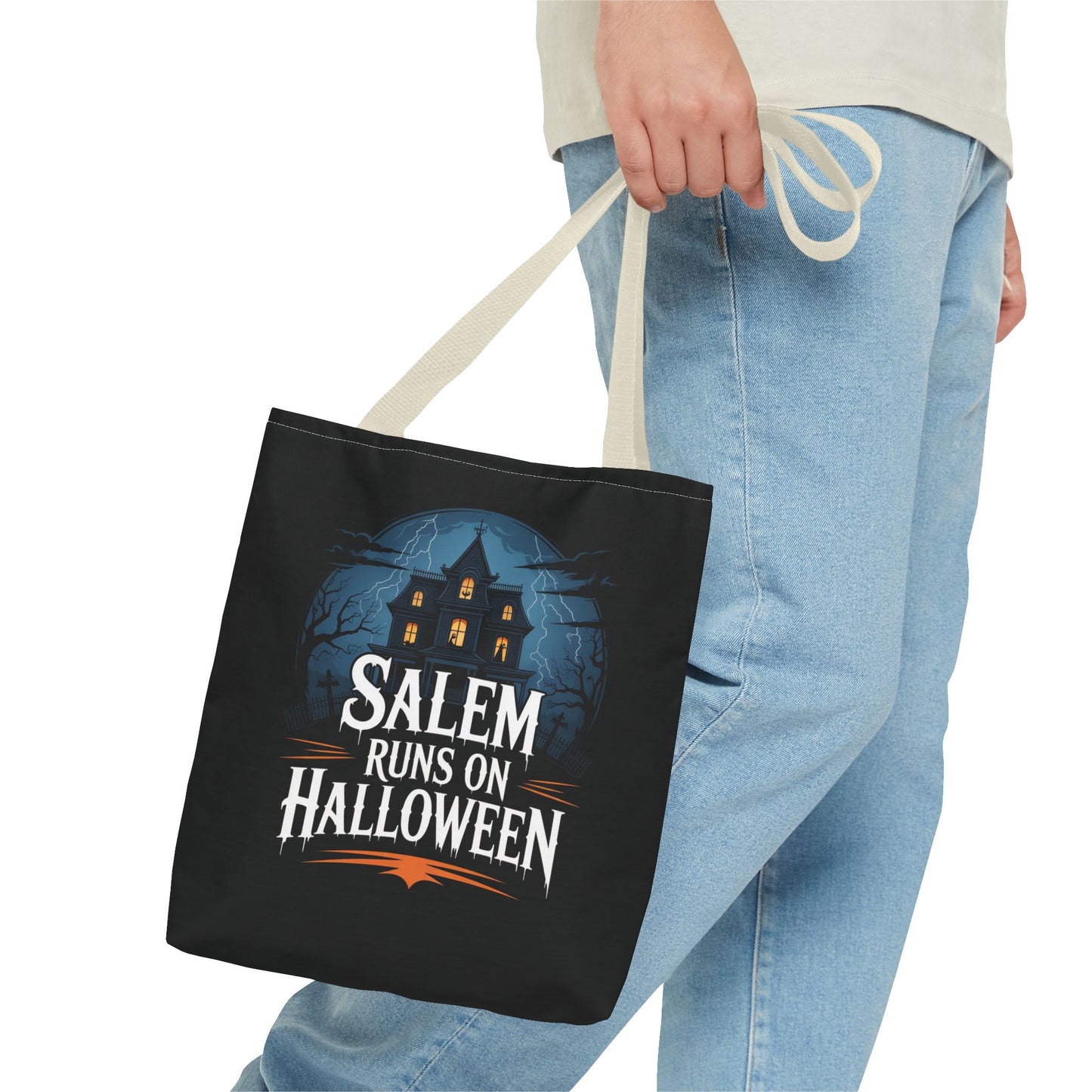 Salem Runs on Halloween Tote Bag (AOP)