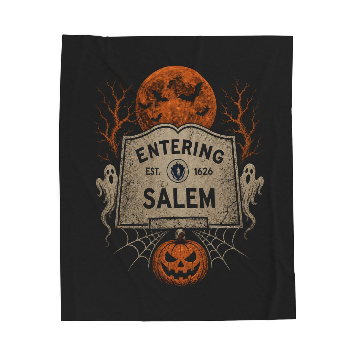 Halloween Entering Salem Velveteen Plush Blanket