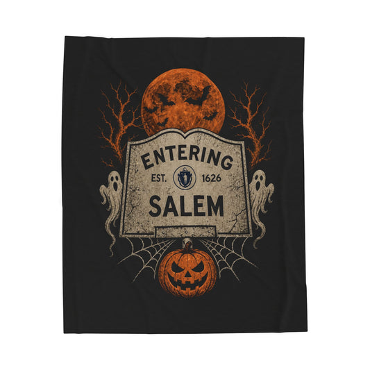 Halloween Entering Salem Velveteen Plush Blanket
