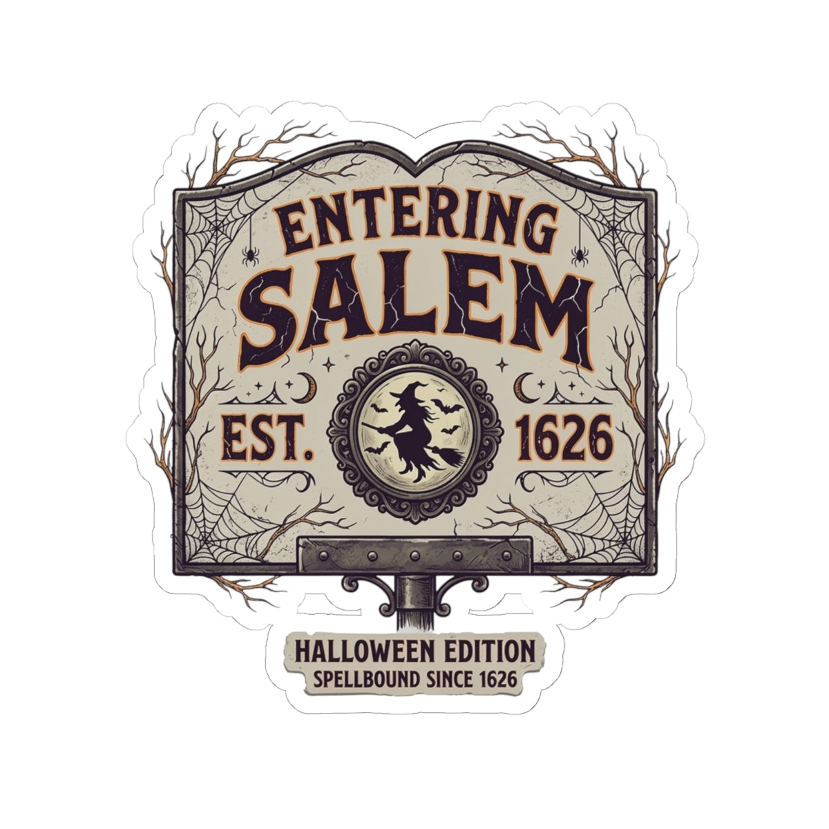 Spooky Entering Salem Kiss-Cut Stickers