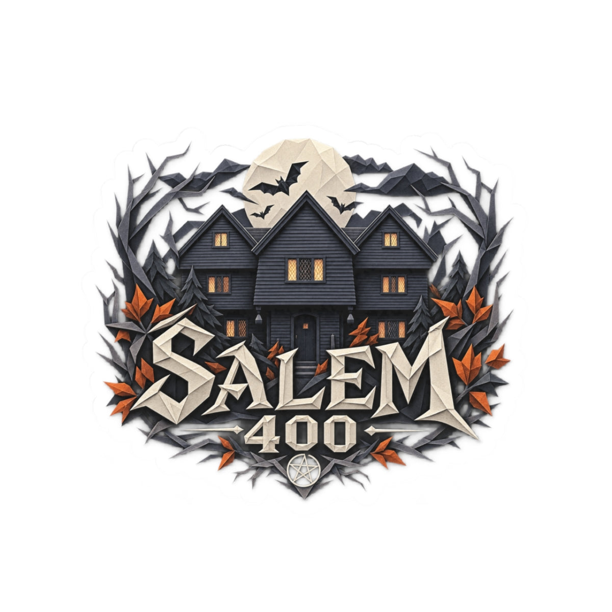 Salem 400 Witch House - Kiss-Cut Stickers
