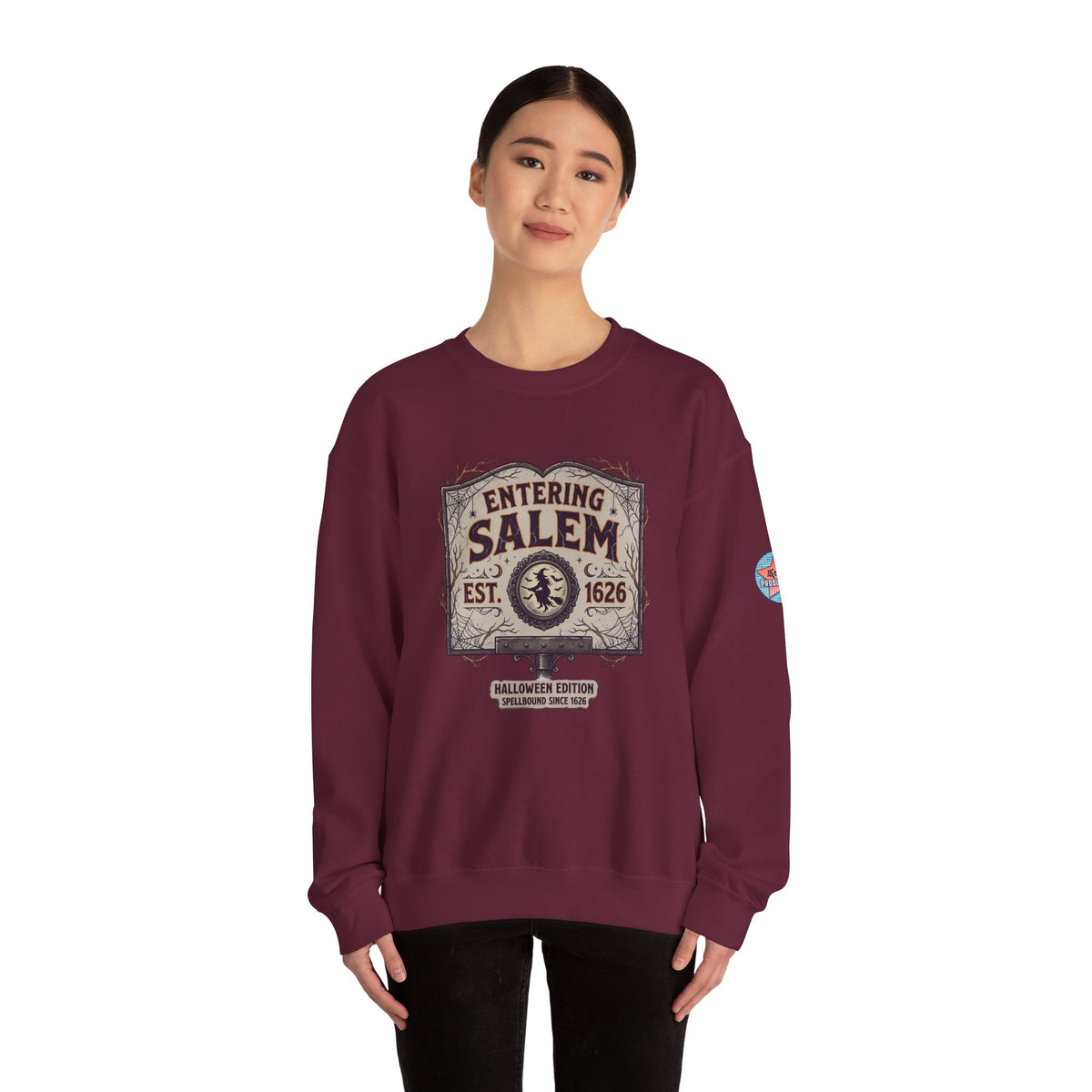 Spooky Entering Salem Unisex Heavy Blend™ Crewneck Sweatshirt