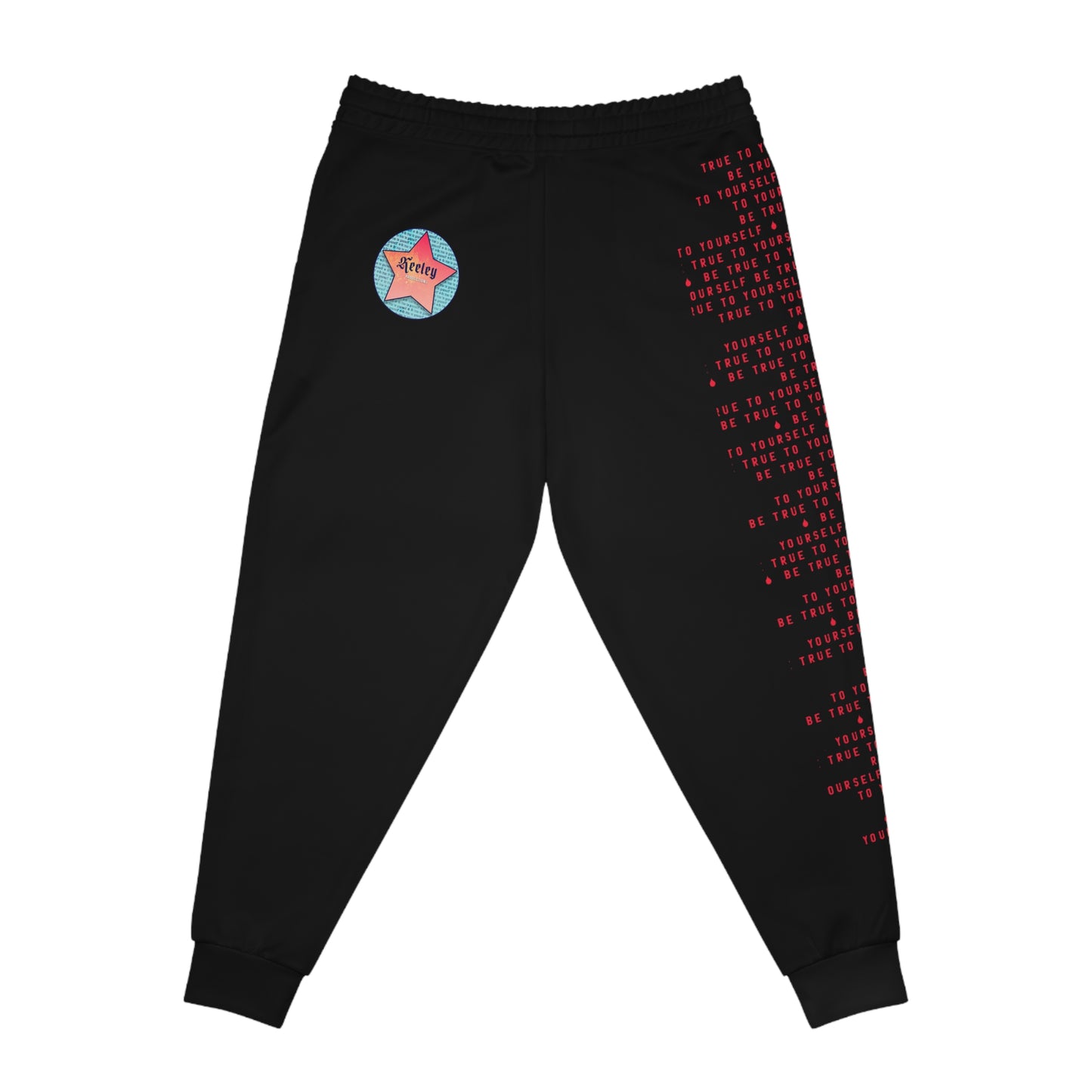 BE TRUE TO YOURSELF SKULL RED Athletic Joggers (AOP)