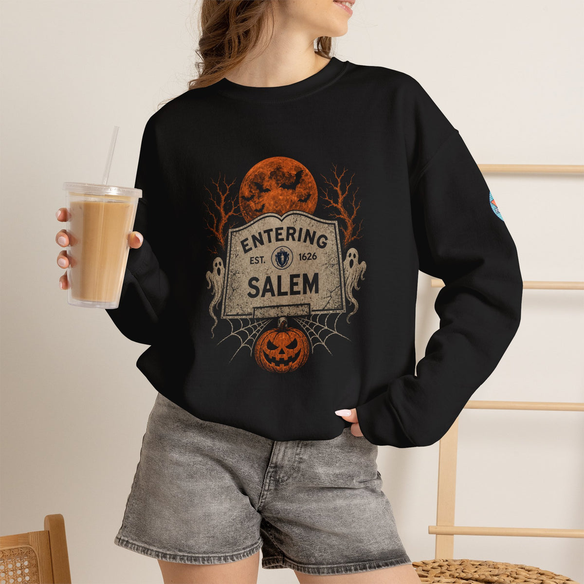 Halloween Entering Salem Unisex Heavy Blend™ Crewneck Sweatshirt