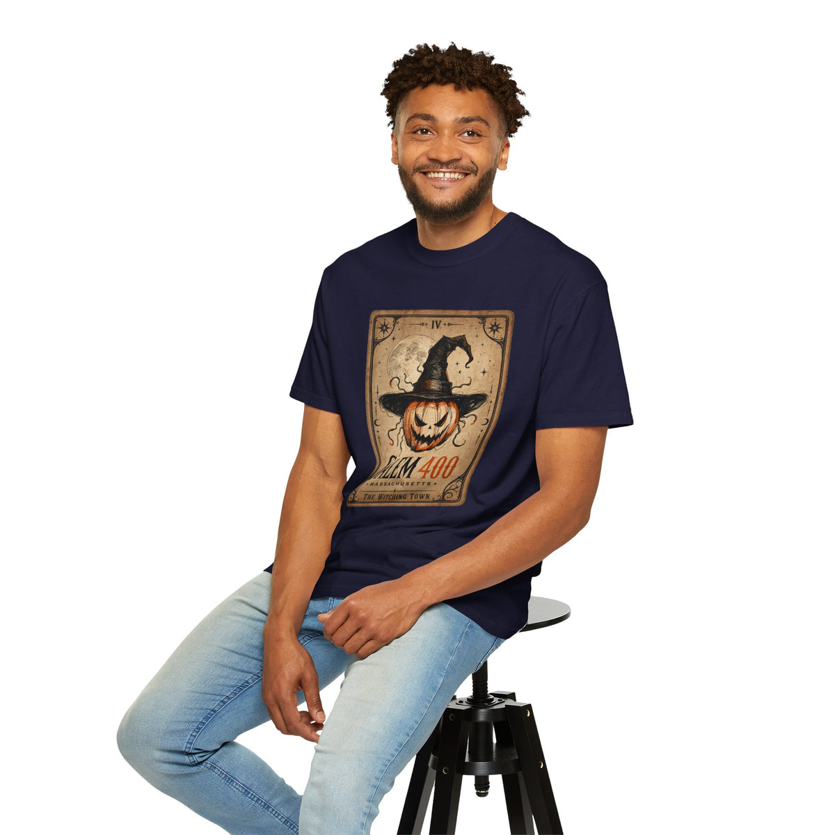 PUNKIN TAROT Unisex Garment-Dyed T-shirt – alternate view | SalemFootsteps