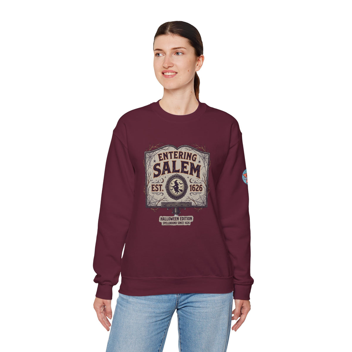 Spooky Entering Salem Unisex Heavy Blend™ Crewneck Sweatshirt