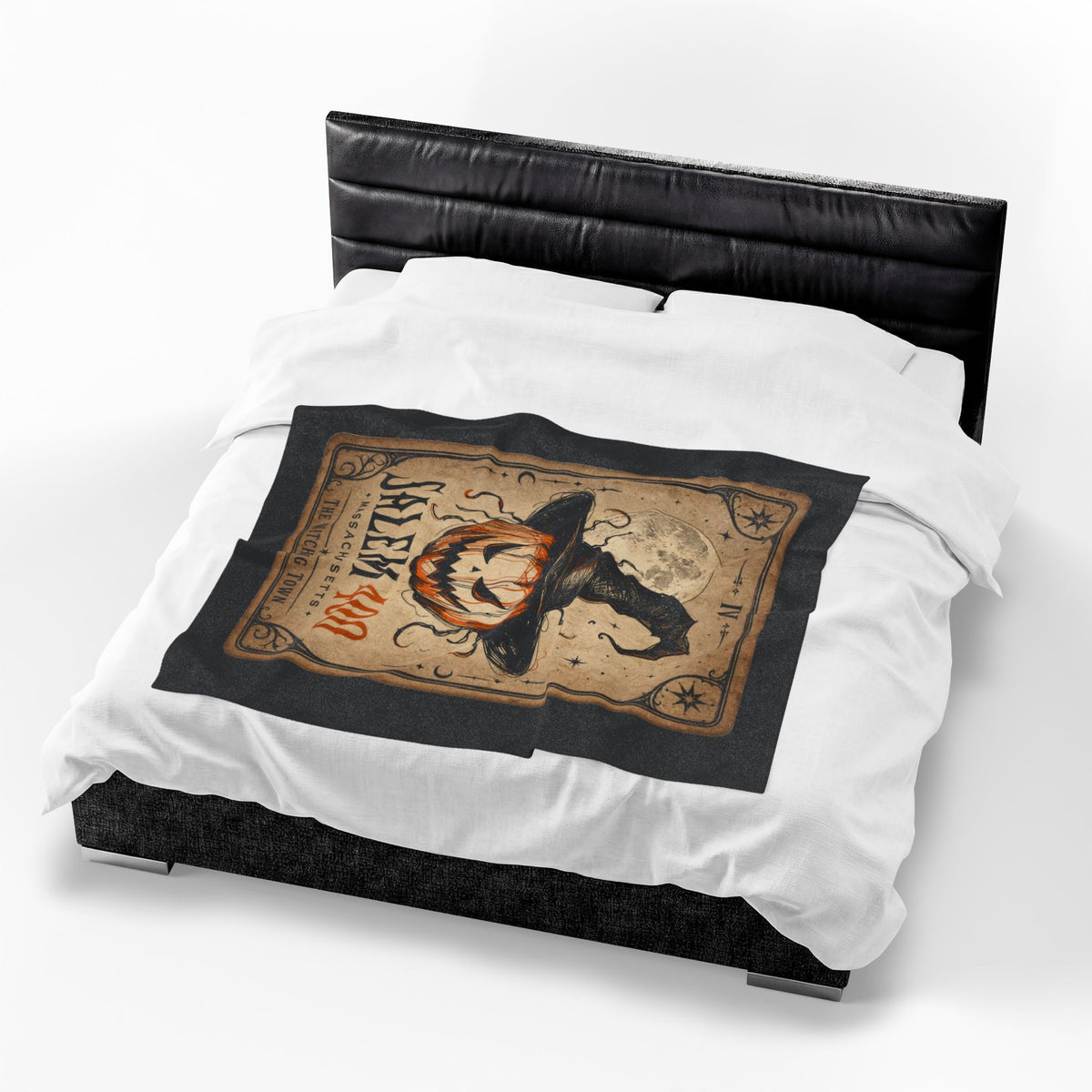 PUNKIN TAROT Velveteen Plush Blanket – alternate view | SalemFootsteps