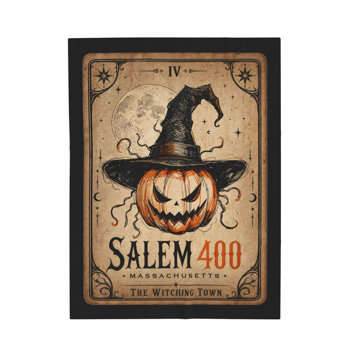 PUNKIN TAROT Velveteen Plush Blanket – detail view | SalemFootsteps