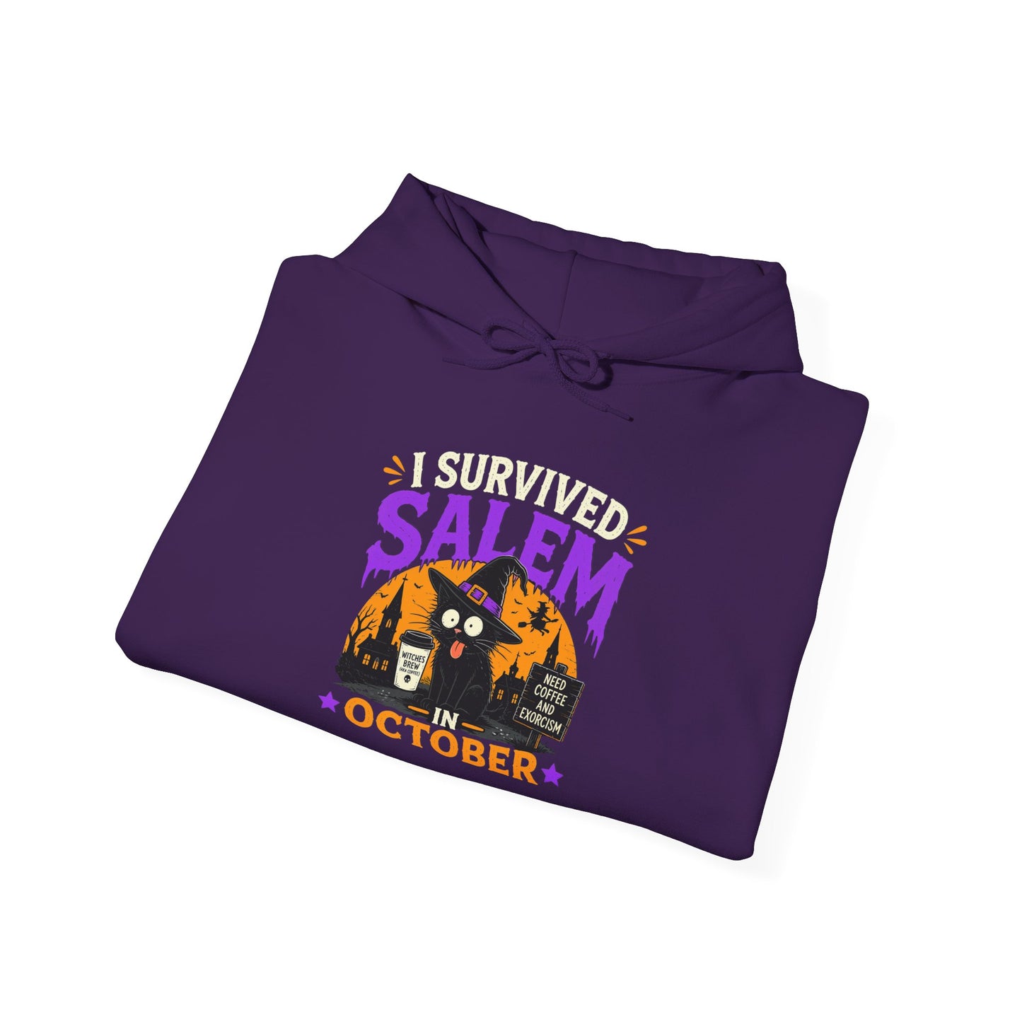 Survived Salem Cat - Unisex Heavy Blend™ Hooded Sweatshirt