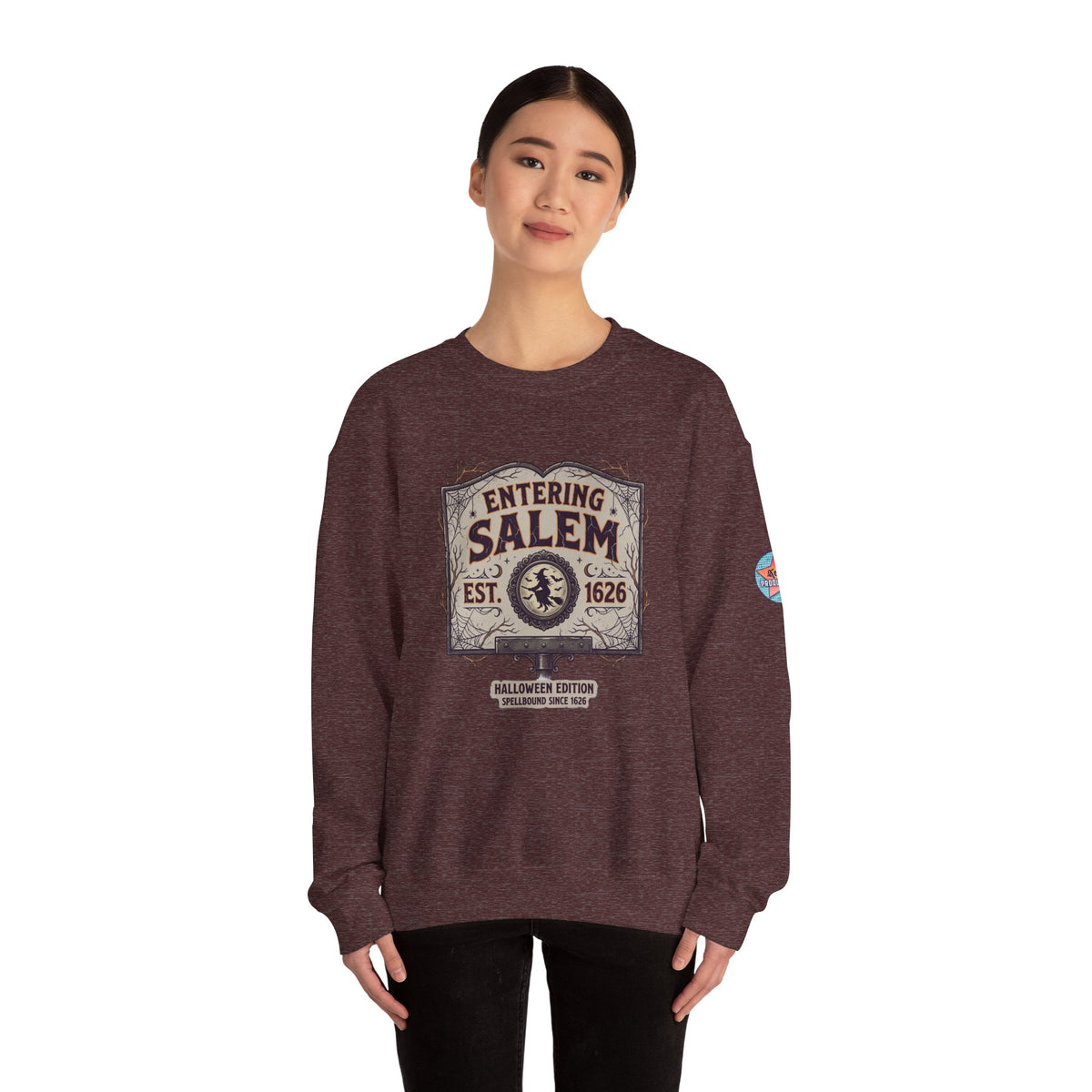 Spooky Entering Salem Unisex Heavy Blend™ Crewneck Sweatshirt