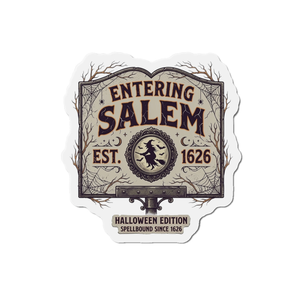 Spooky Entering Salem Die-Cut Magnets