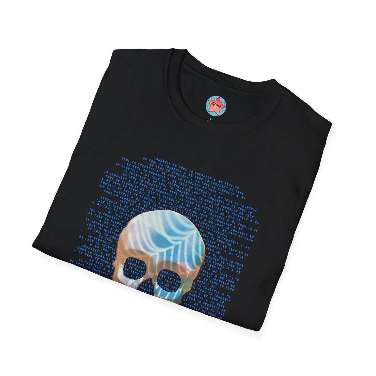 BE TRUE TO YOURSELF SKULL BLUE Unisex Softstyle T-Shirt