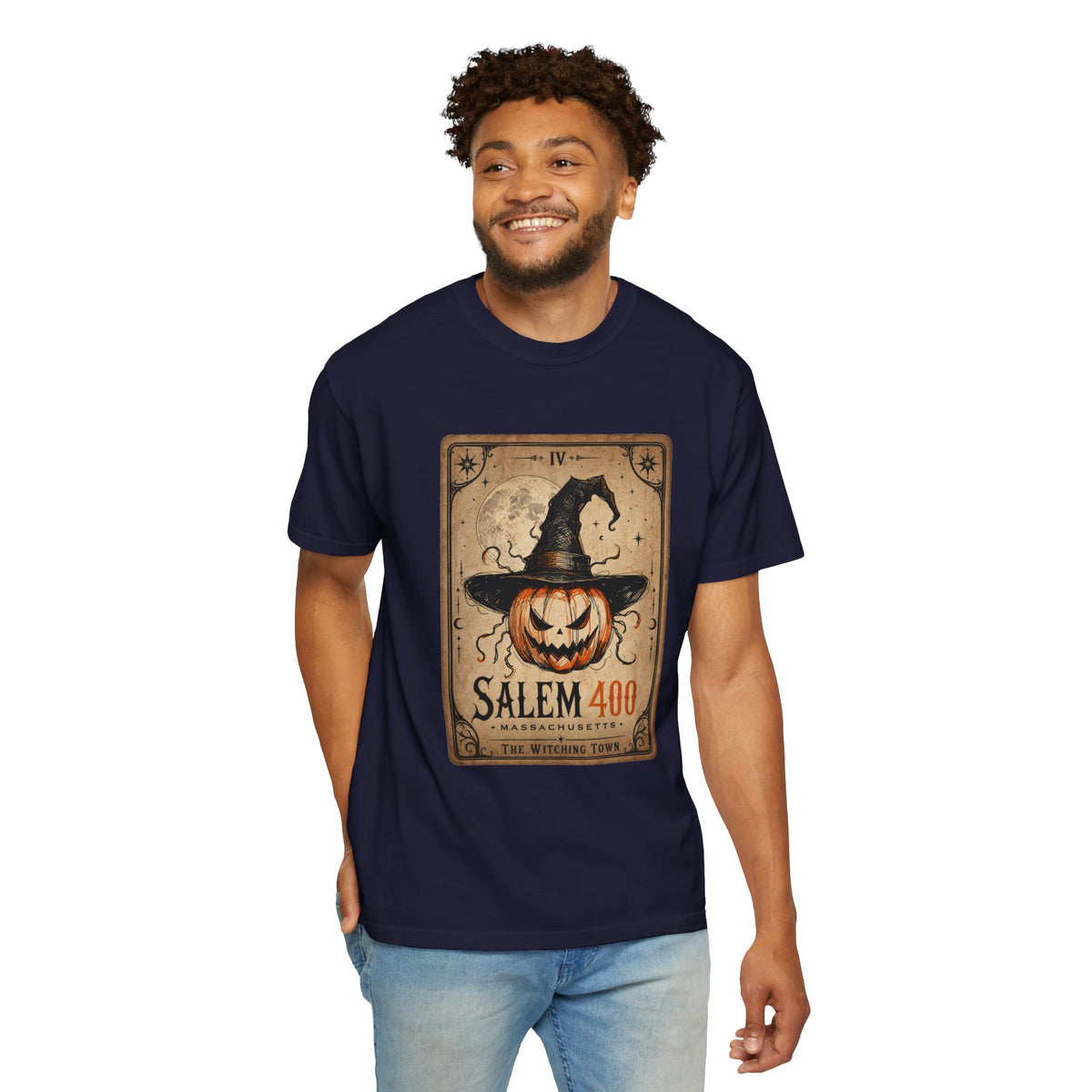 PUNKIN TAROT Unisex Garment-Dyed T-shirt – alternate view | SalemFootsteps