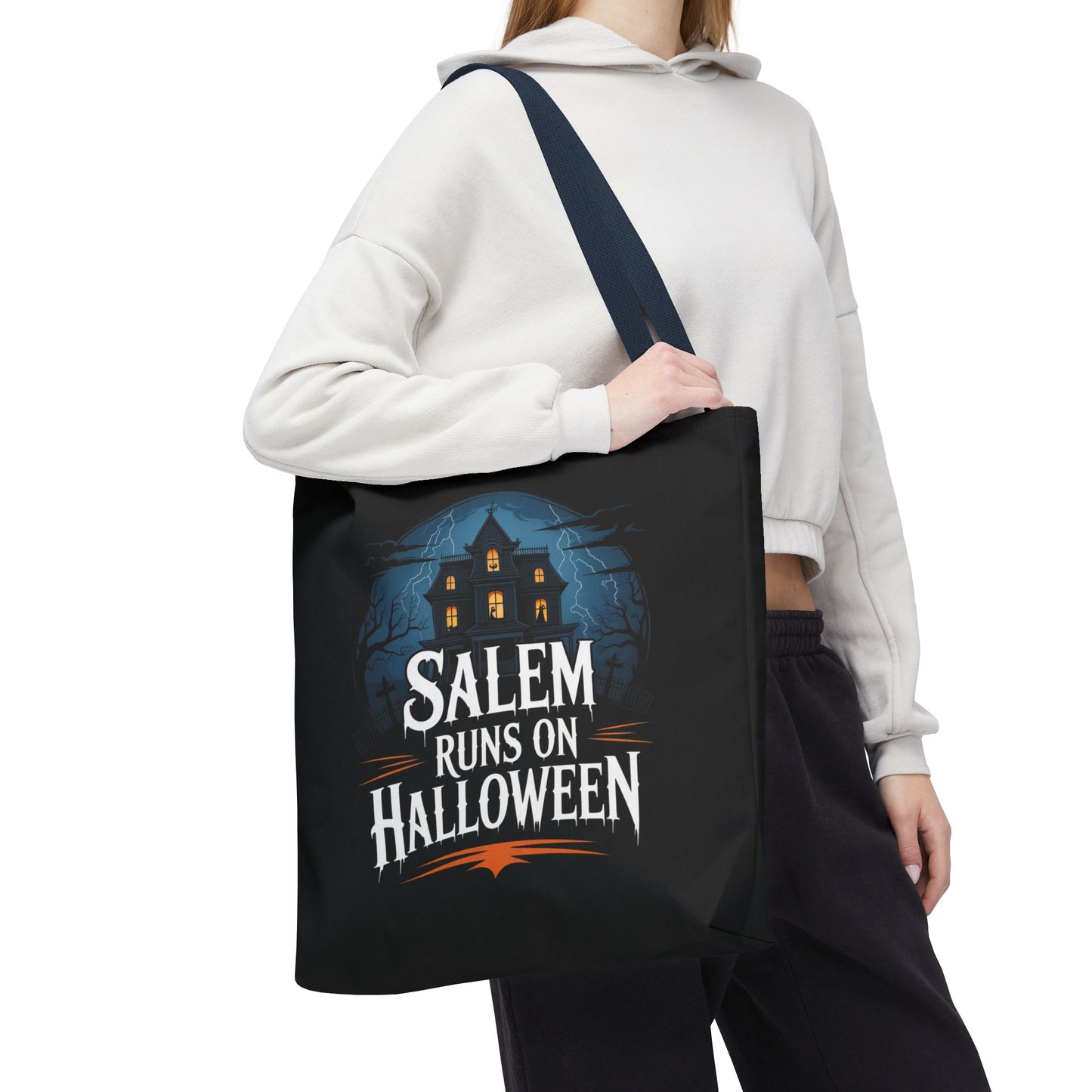 Salem Runs on Halloween Tote Bag (AOP)