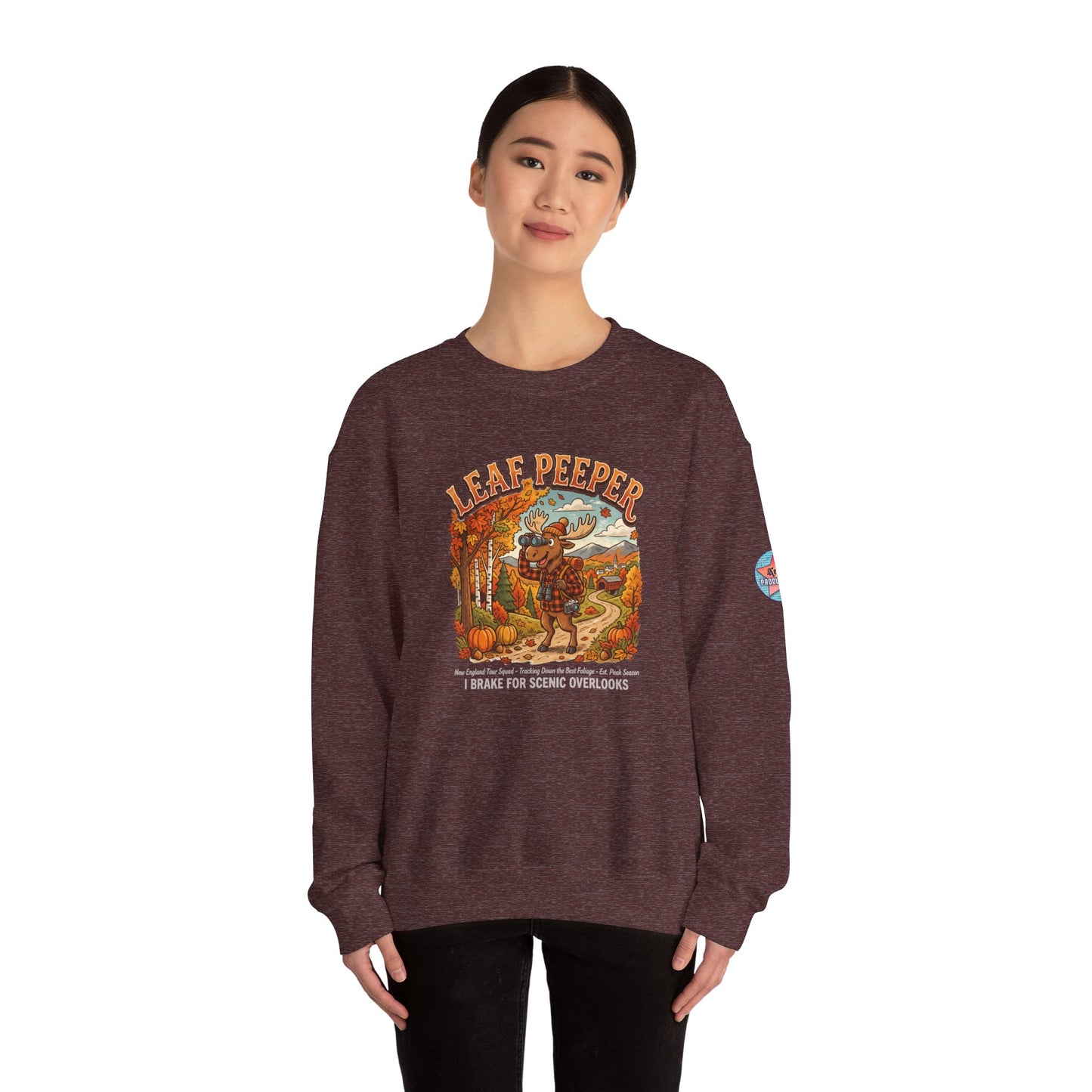 Leaf Peeper Moose - Unisex Heavy Blend™ Crewneck Sweatshirt