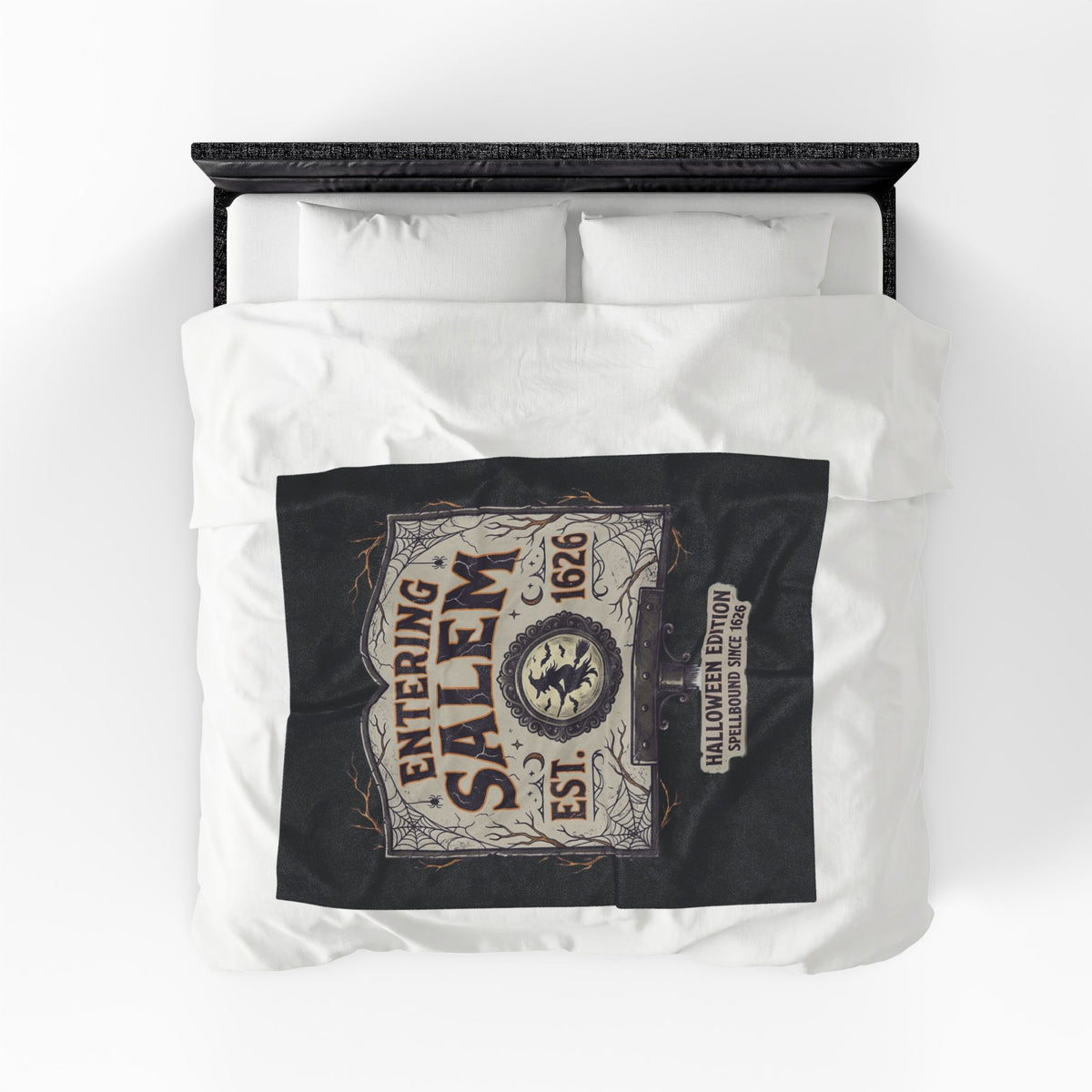 Spooky Entering Salem Velveteen Plush Blanket