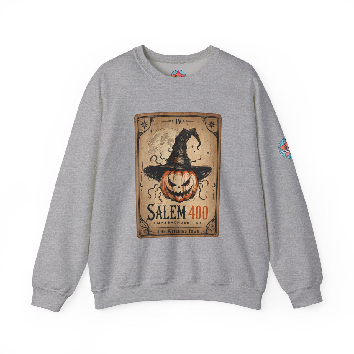 PUNKIN TAROT Unisex Heavy Blend™ Crewneck Sweatshirt – detail view | SalemFootsteps