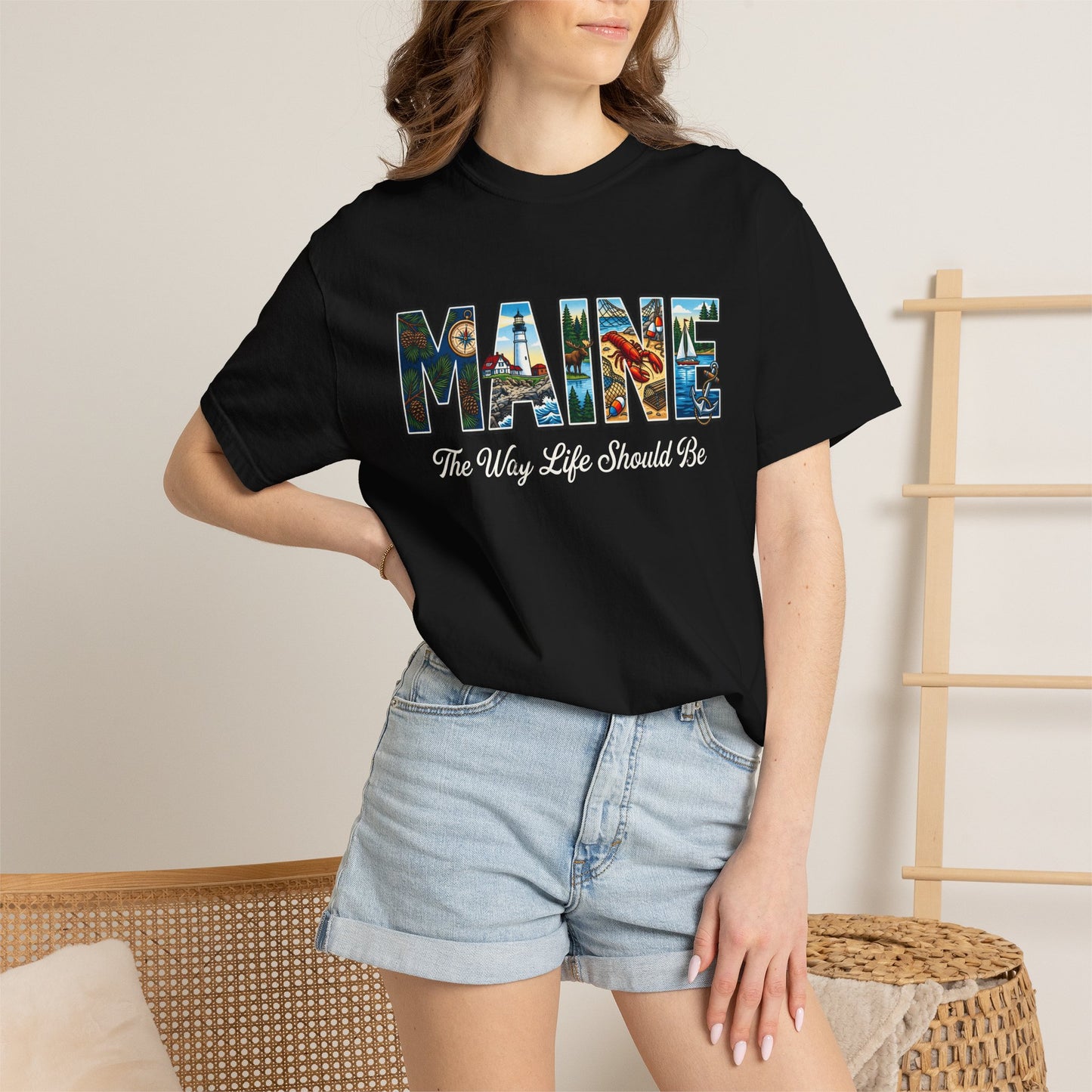 Maine: The Way Life Should Be - Unisex Garment-Dyed T-shirt