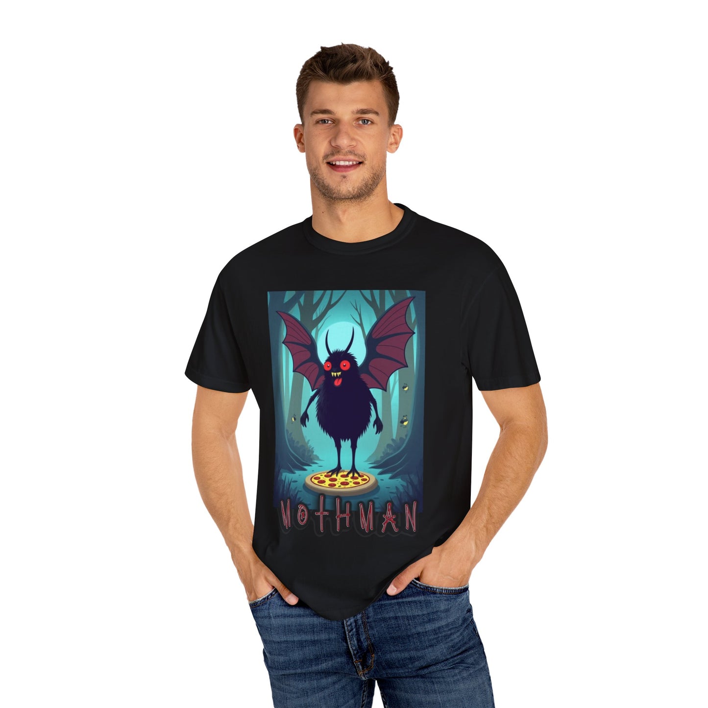 Pizza Mothman Unisex Garment-Dyed T-shirt