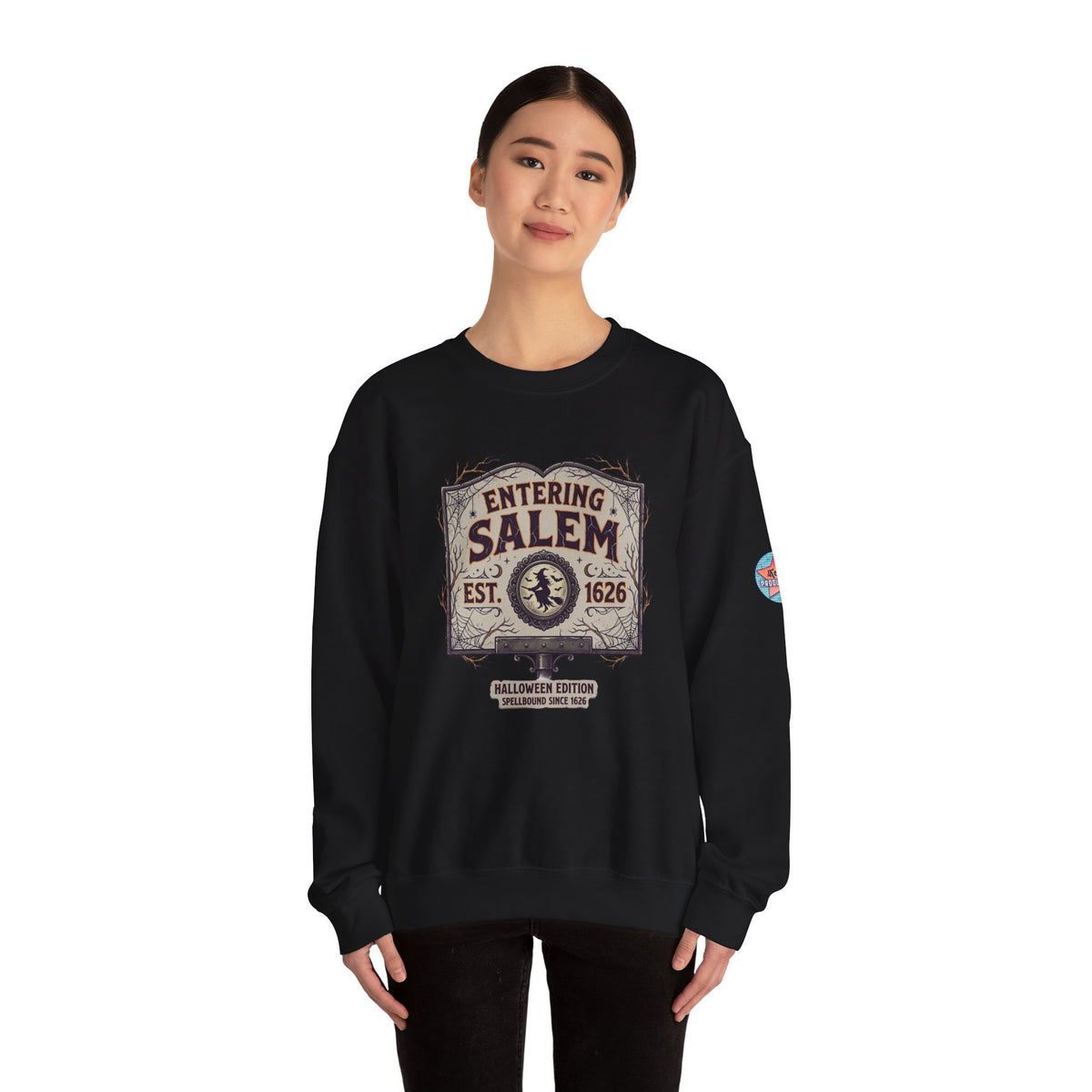 Spooky Entering Salem Unisex Heavy Blend™ Crewneck Sweatshirt