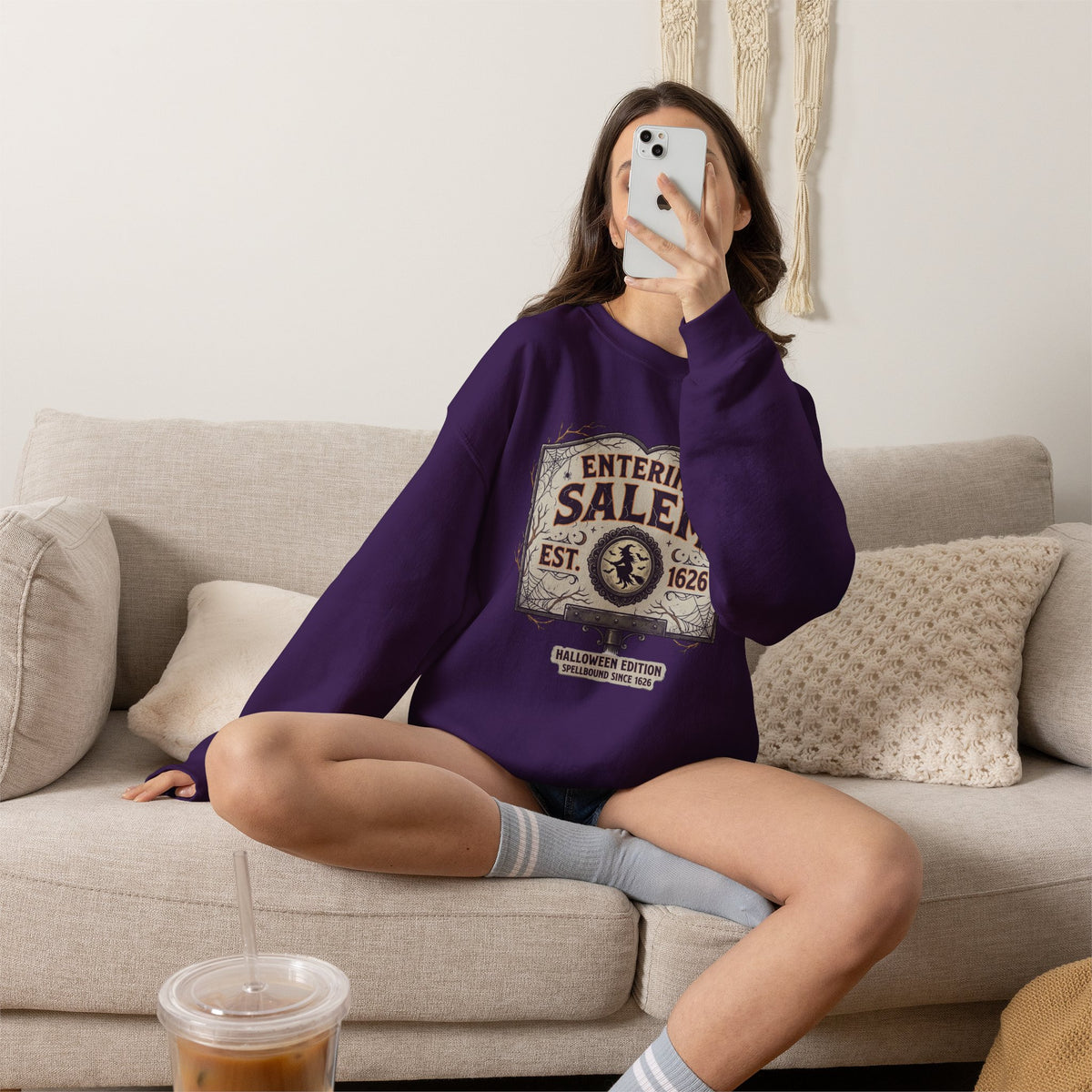 Spooky Entering Salem Unisex Heavy Blend™ Crewneck Sweatshirt