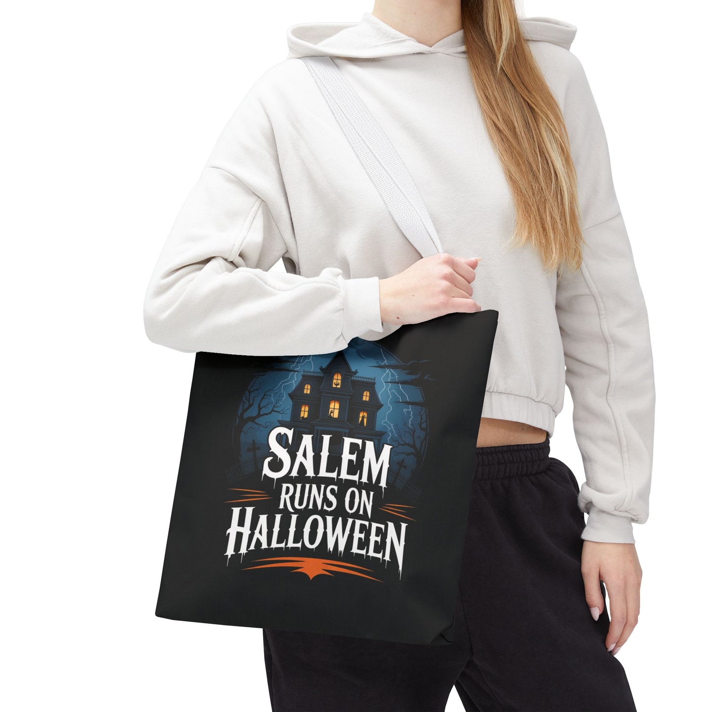 Salem Runs on Halloween Tote Bag (AOP)