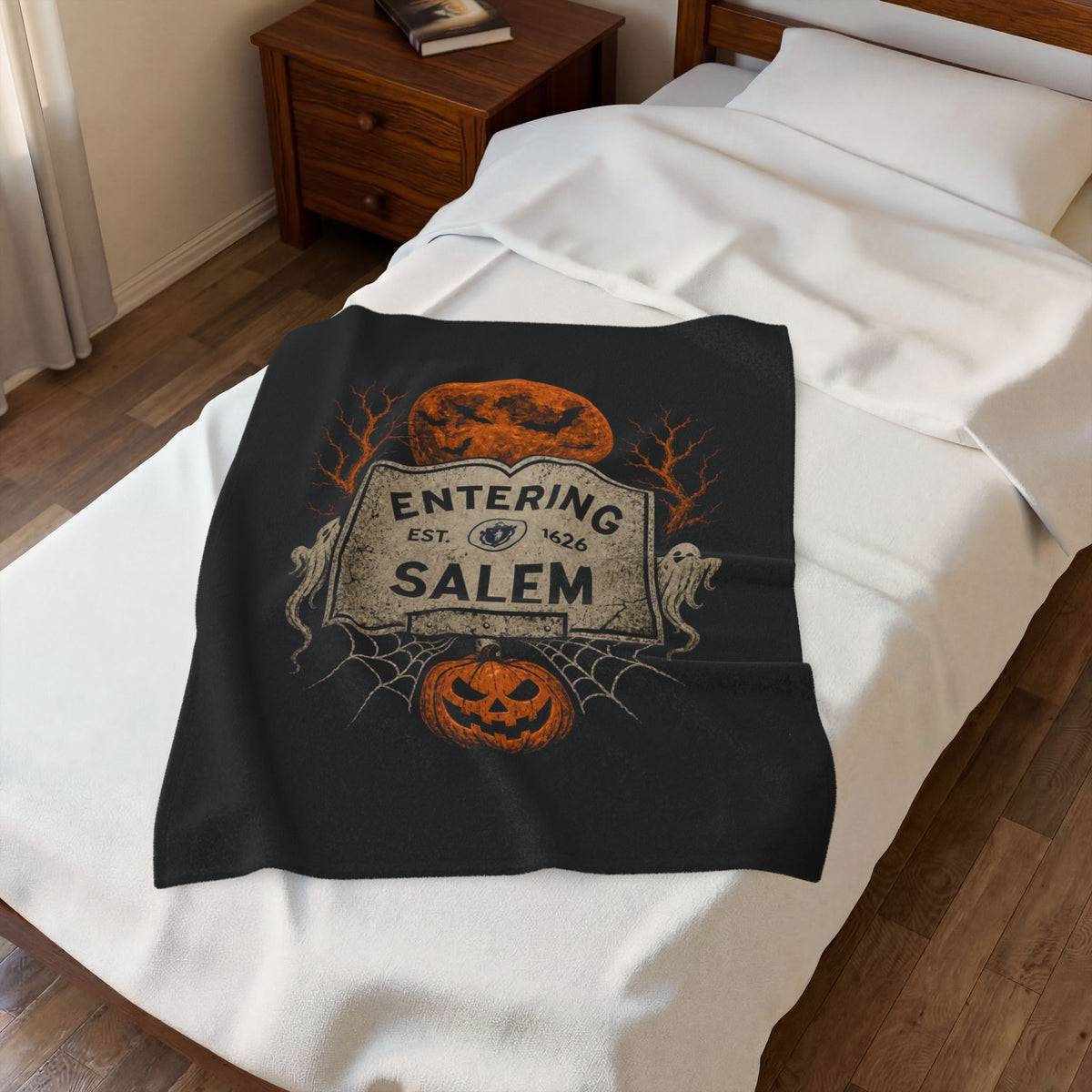 Halloween Entering Salem Velveteen Plush Blanket