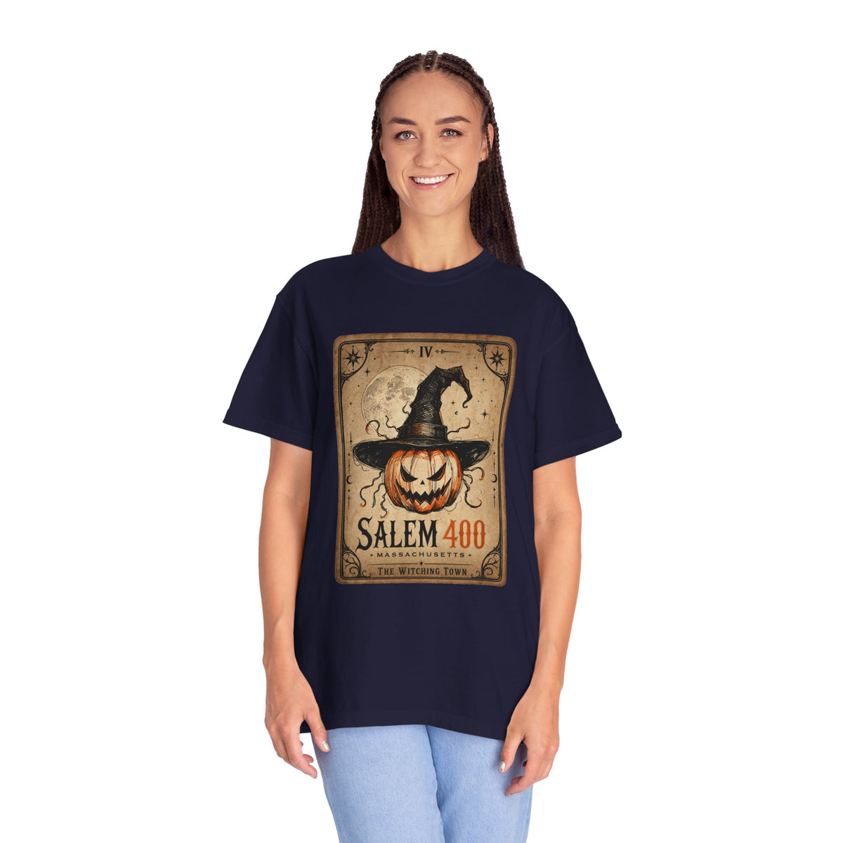PUNKIN TAROT Unisex Garment-Dyed T-shirt – alternate view | SalemFootsteps