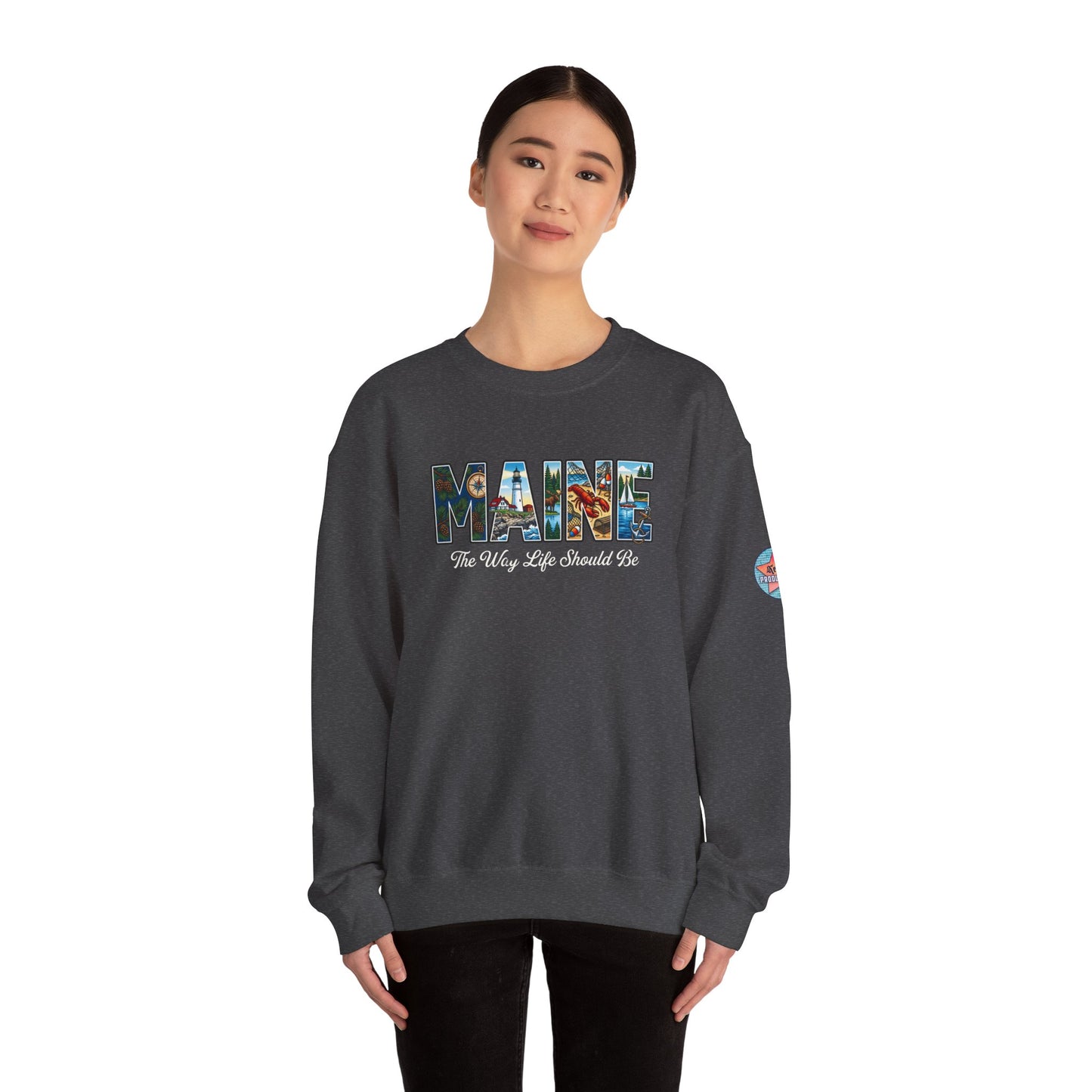 MAINE: The Way Life Should Be - Unisex Heavy Blend™ Crewneck Sweatshirt
