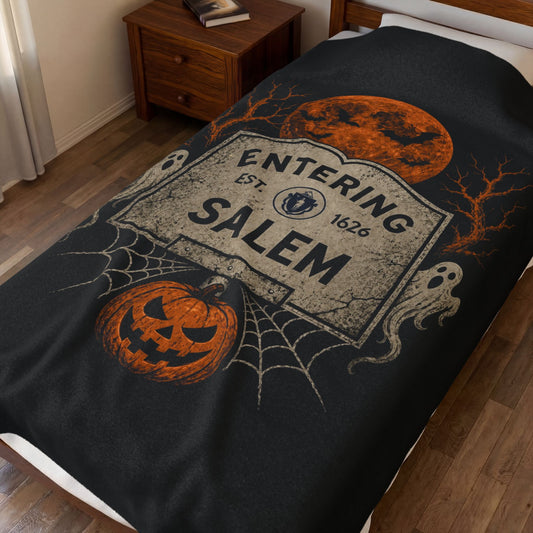 Halloween Entering Salem Velveteen Plush Blanket