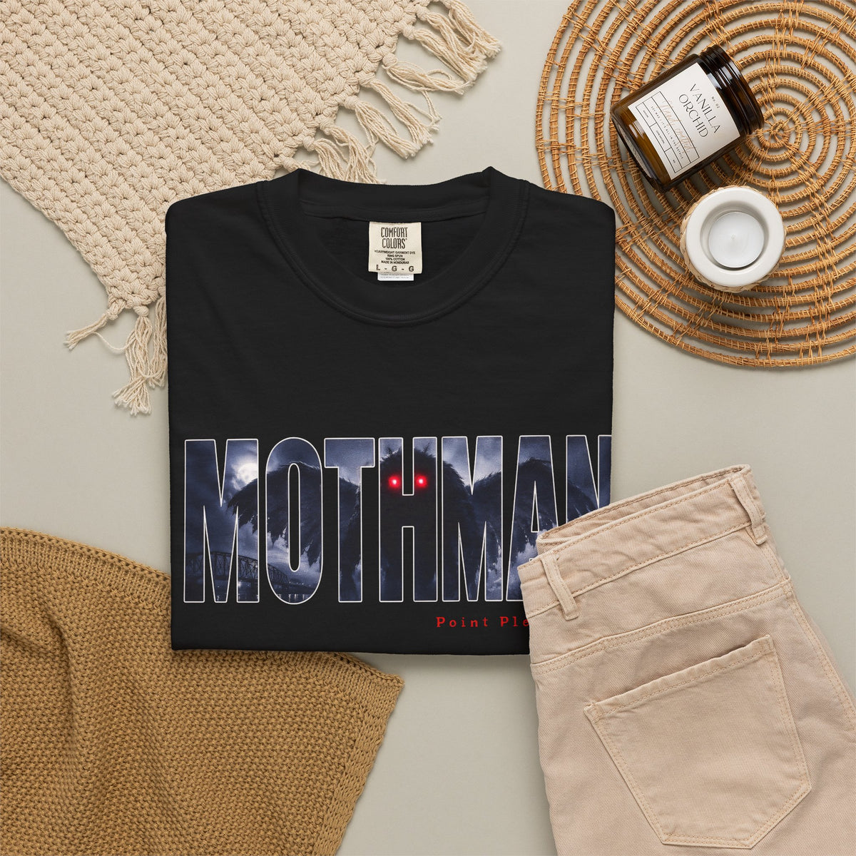 MOTHMAN LURKS Unisex Garment-Dyed T-shirt