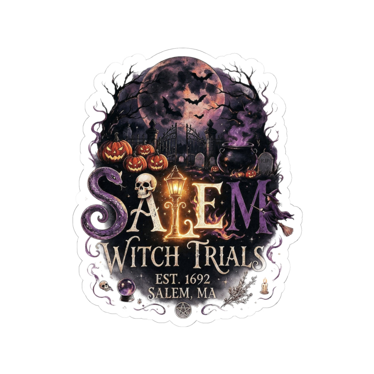 SALEM WITCH TRIALS Kiss-Cut Stickers