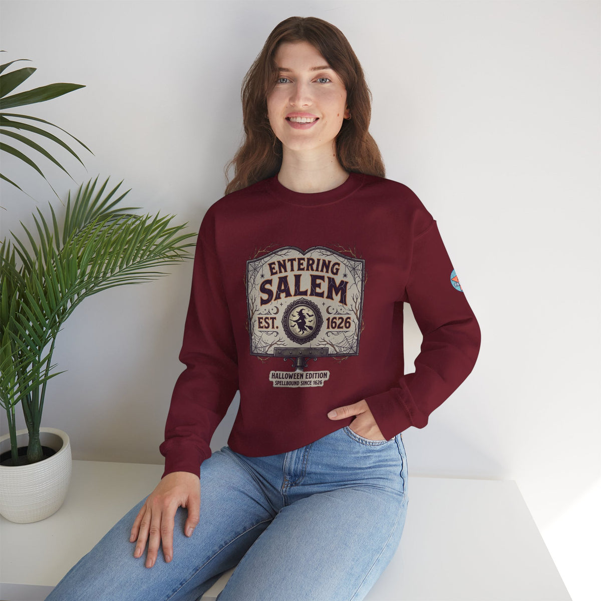 Spooky Entering Salem Unisex Heavy Blend™ Crewneck Sweatshirt