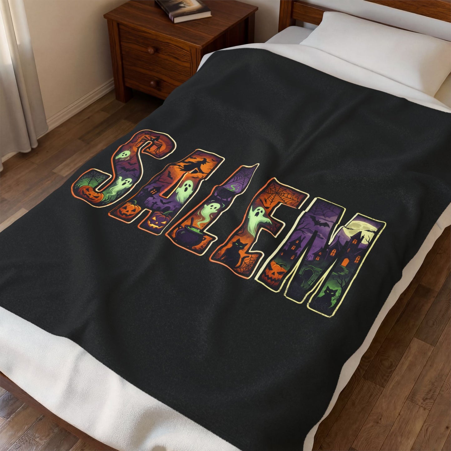 SALEM Spooky Velveteen Plush Blanket