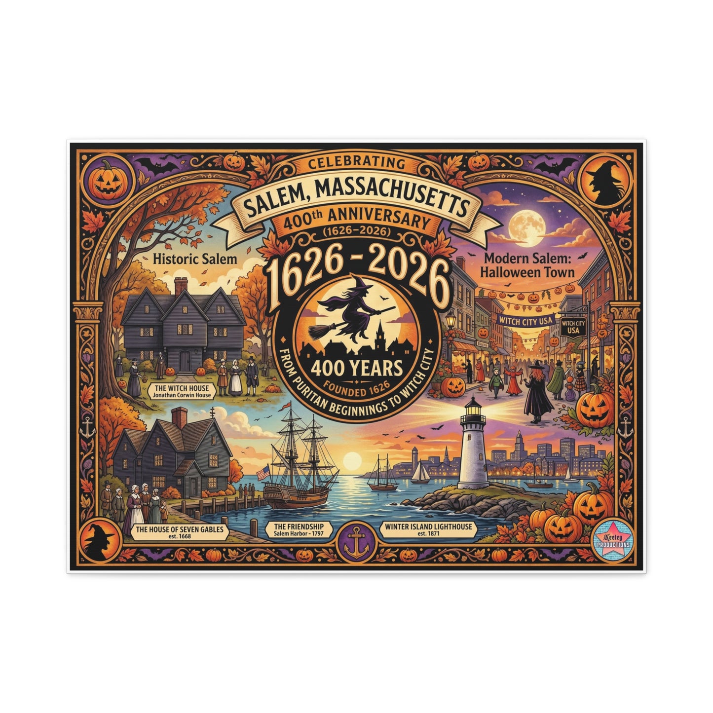 Celebrating Salem 400 Matte Canvas, Stretched, 1.25"