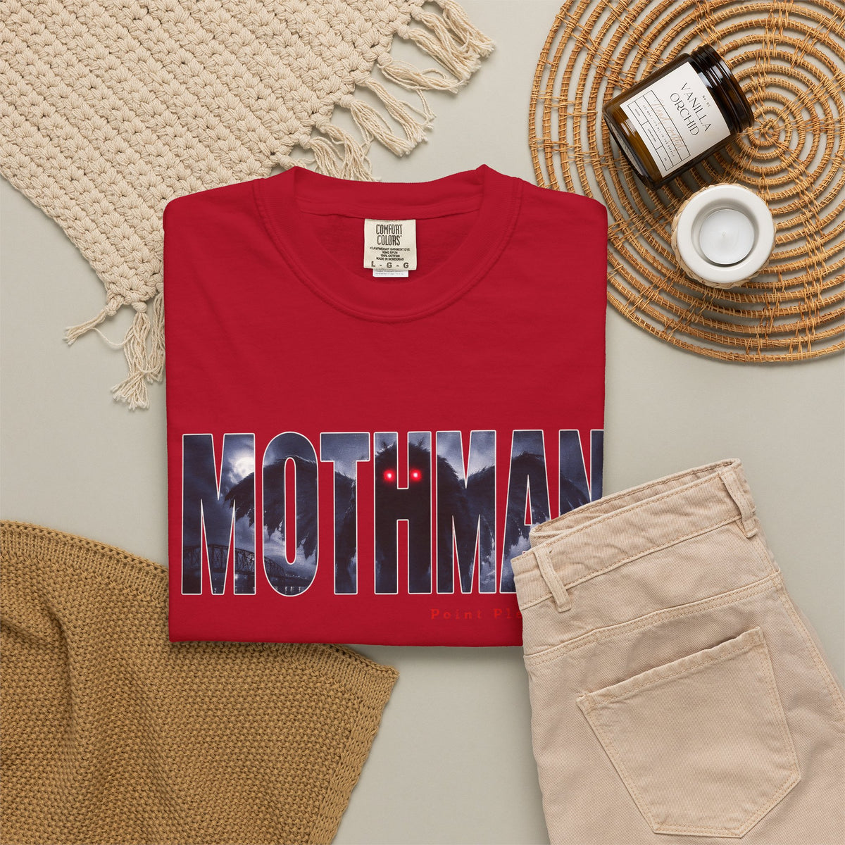 MOTHMAN LURKS Unisex Garment-Dyed T-shirt