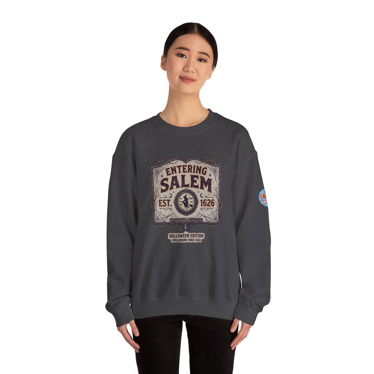 Spooky Entering Salem Unisex Heavy Blend™ Crewneck Sweatshirt