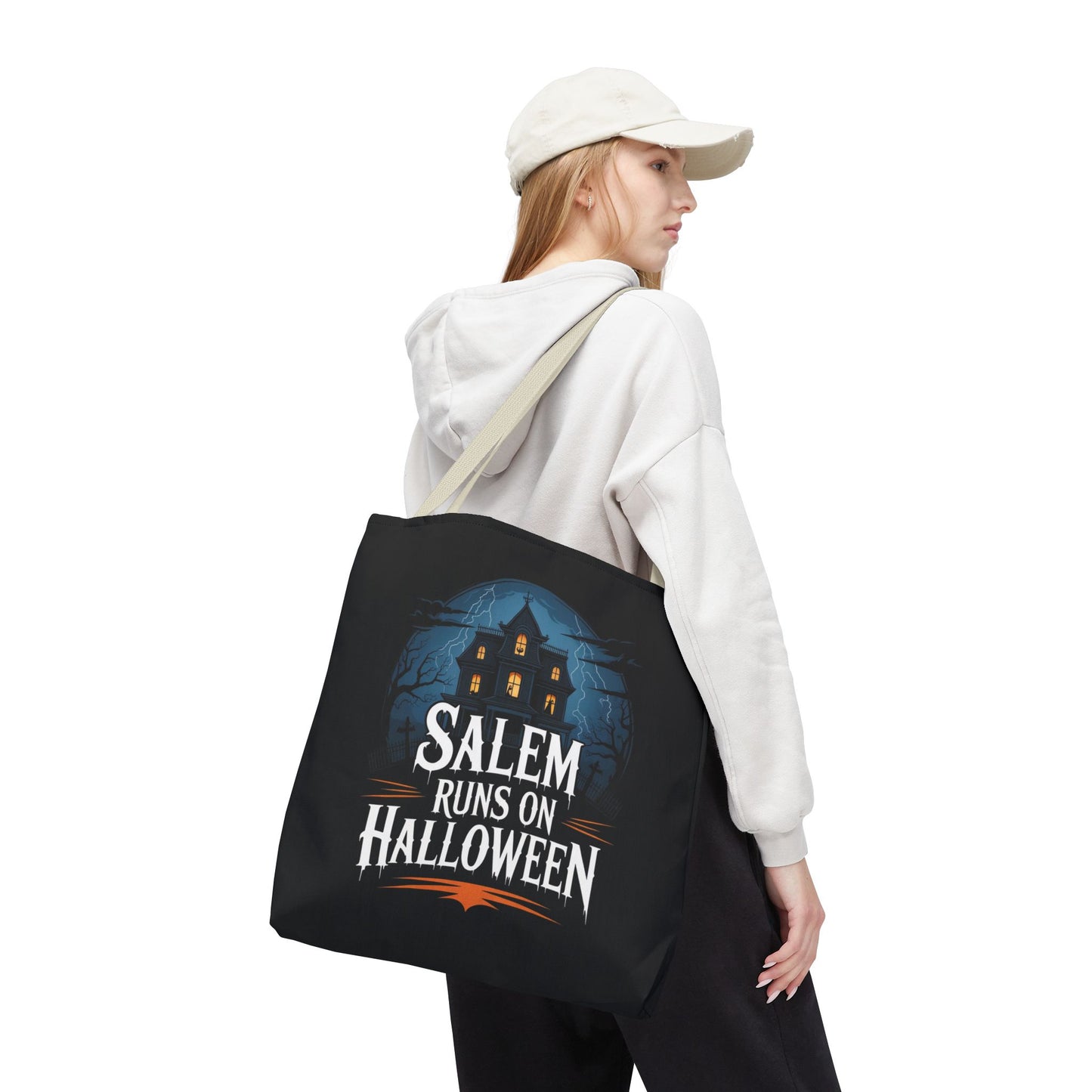 Salem Runs on Halloween Tote Bag (AOP)