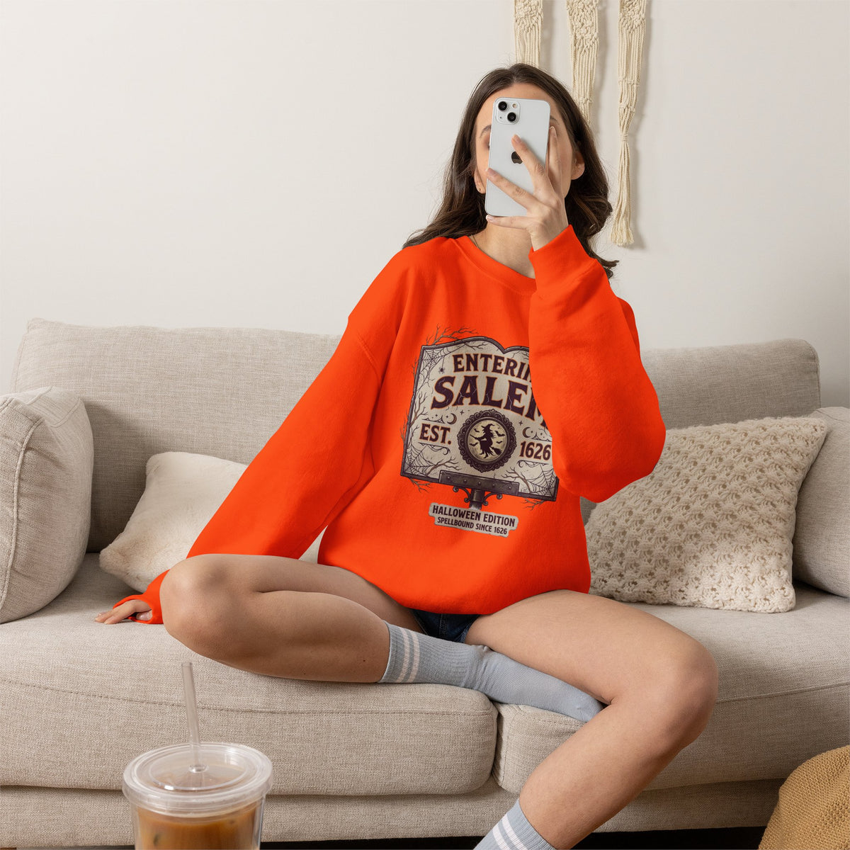 Spooky Entering Salem Unisex Heavy Blend™ Crewneck Sweatshirt