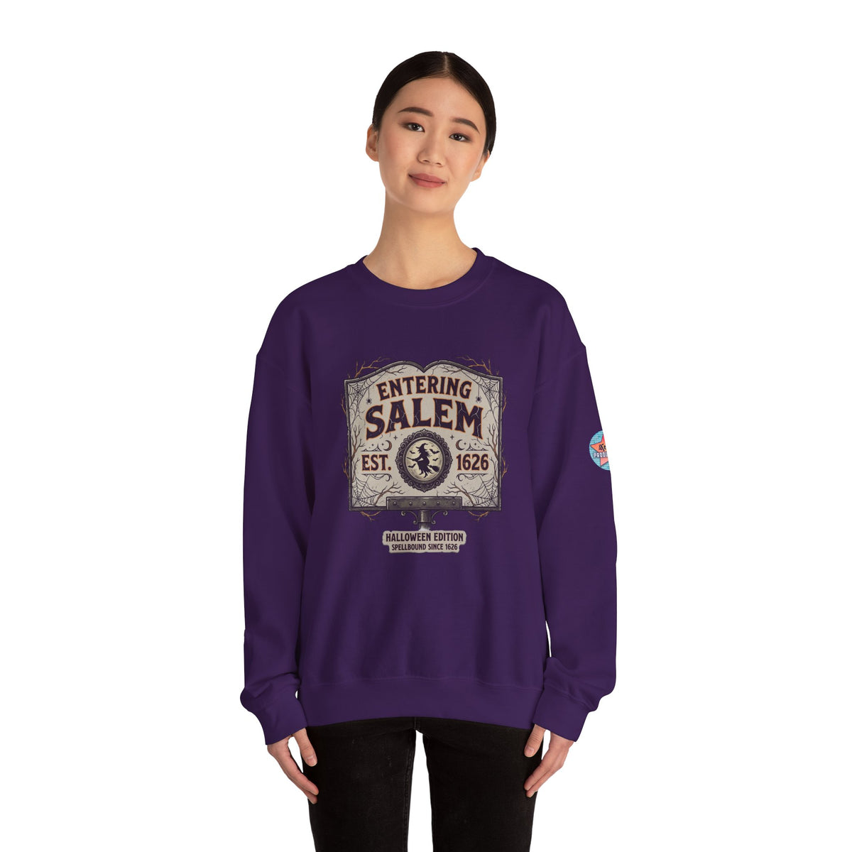 Spooky Entering Salem Unisex Heavy Blend™ Crewneck Sweatshirt