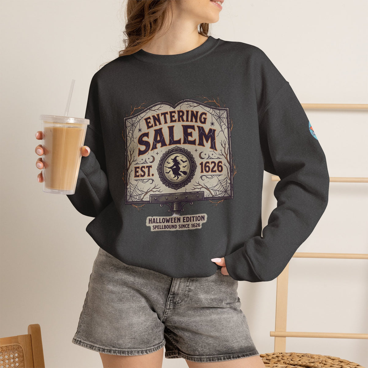 Spooky Entering Salem Unisex Heavy Blend™ Crewneck Sweatshirt